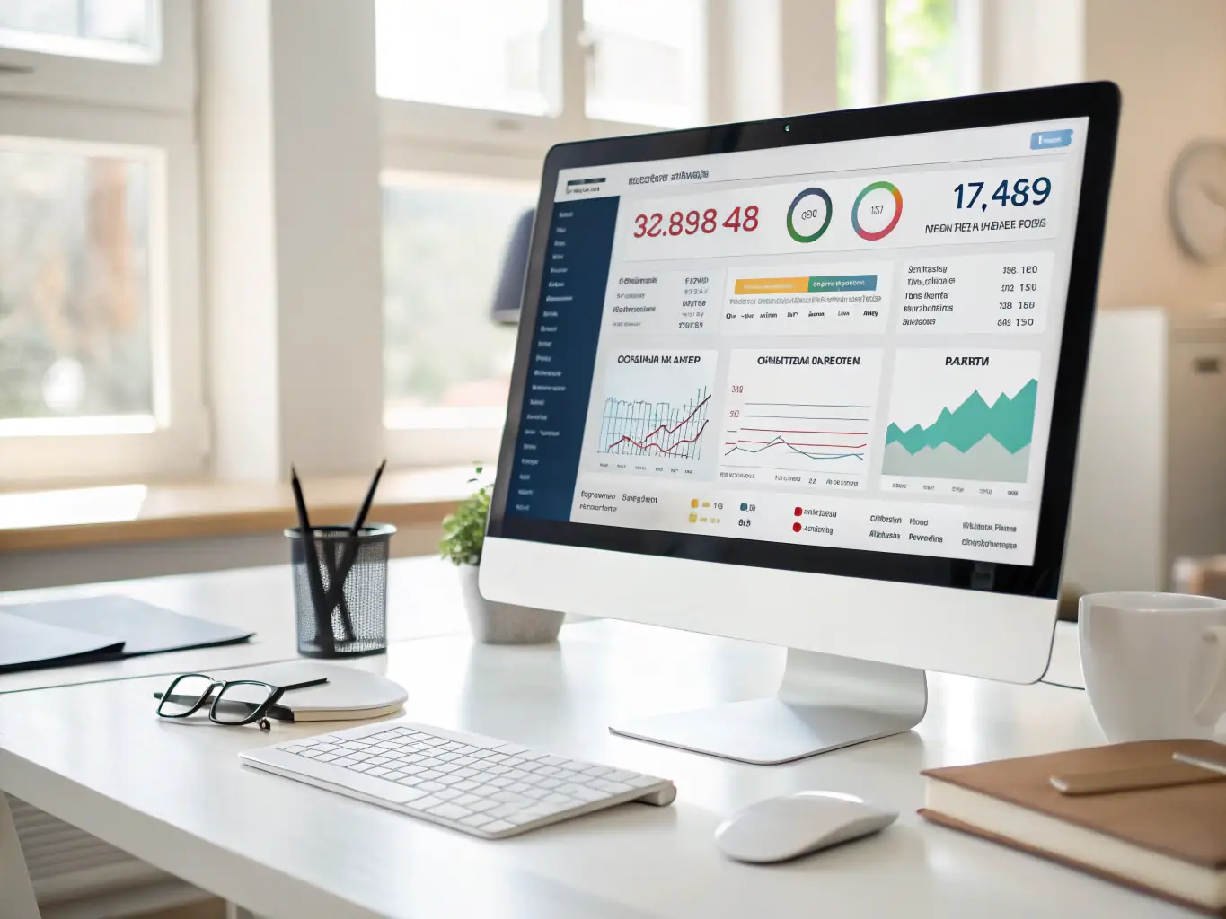 A website dashboard displaying performance metrics and analytics, representing ongoing website maintenance and optimization.